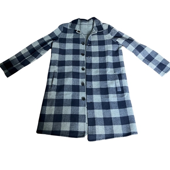 ✨HOST PICK✨ J MCLAUGHLIN PLAID REVERSIBLE WOOL COAT - SIZE MEDIUM - Picture 8 of 13